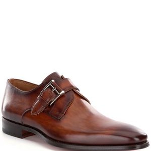 Magnanni 100% auth Men's Marco II Monk Strap Leather Dress Shoes 9.5